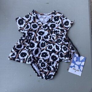 DVF Diane Von Furstenberg Target Short Sleeve Faux Wrap Dress 3-6M Poppy Neutral